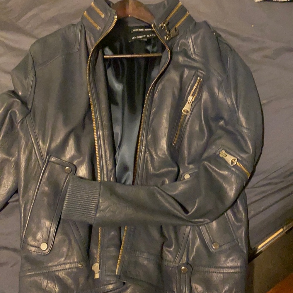 Andrew Marc x Richard chai leather jacket